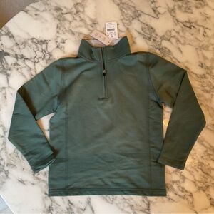 NWT JCrew Crewcuts Kids Green Half-Zip Performance Pullover XS 4-5 color faded